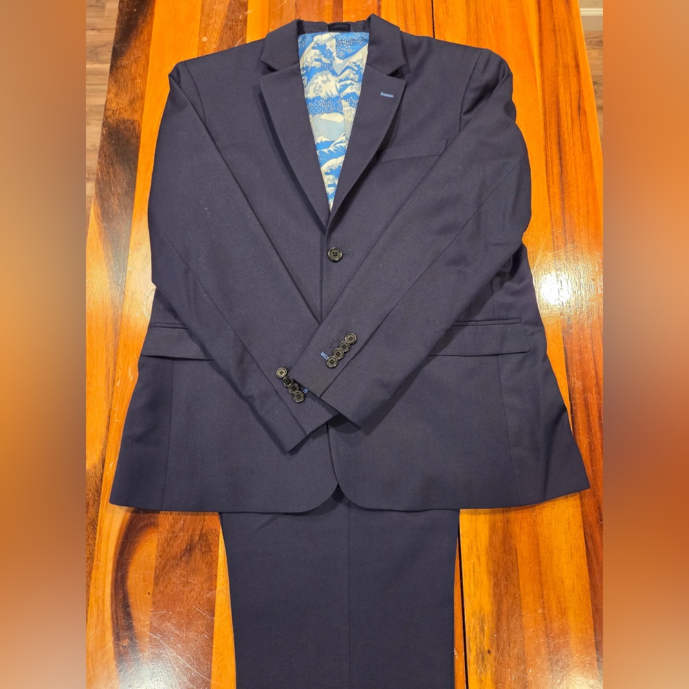 Kirrin Finch Navy Blue Suit Jacket (pants 18, blazer XL) worn once, like new!